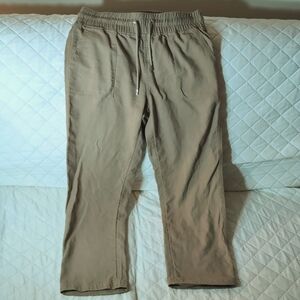 Willit Woman's Brown/khaki Linen/Cotton Pants,Size L.